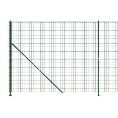 vidaXL Gard plasă de sârmă cu bordură, verde, 2x10 m