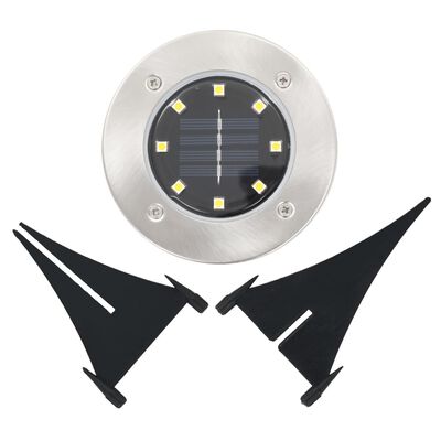 vidaXL Lămpi solare de sol, 8 buc., alb, becuri LED