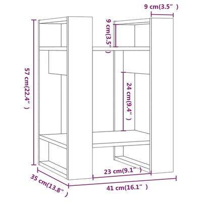 vidaXL Bibliotecă/Separator cameră, 41x35x57 cm, lemn masiv de pin