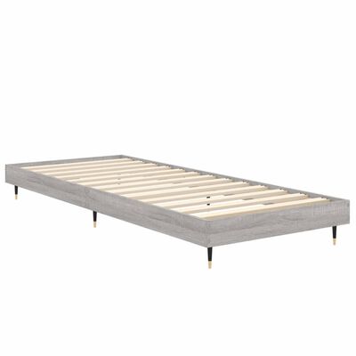 vidaXL Cadru de pat, gri sonoma, 75x190 cm, lemn prelucrat