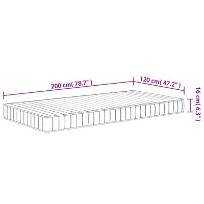 vidaXL Saltea din spumă, fermitate medie moale, 120x200 cm