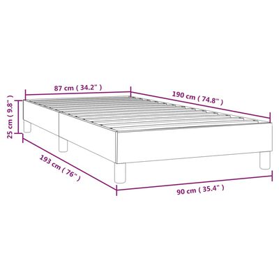 vidaXL Cadru de pat, cappuccino, 90x190 cm, piele ecologică