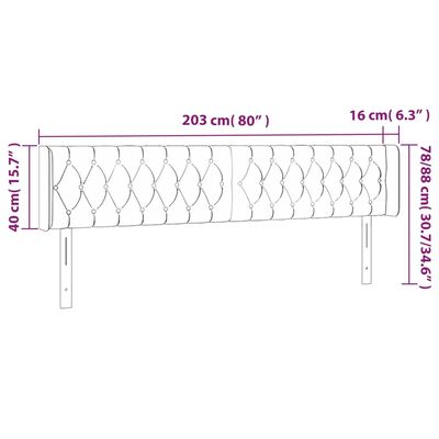 vidaXL Tăblie de pat cu aripioare verde închis 203x16x78/88 cm catifea