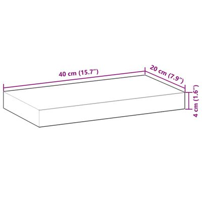 vidaXL Rafturi suspendate 3 buc. 40x20x4 cm lemn masiv acacia netratat