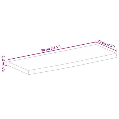 vidaXL Blat de masă contur organic 80x20x2,5 cm lemn masiv de mango