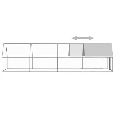 vidaXL Coteț de păsări, 2x8x2 m, oțel galvanizat