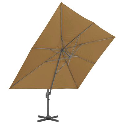 vidaXL Umbrelă suspendată cu stâlp din aluminiu, taupe, 400x300 cm