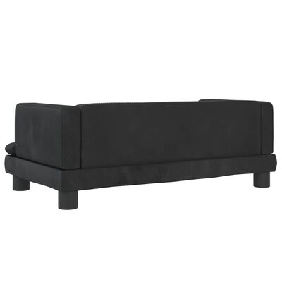 vidaXL Canapea pentru copii, negru, 80x45x30 cm, catifea