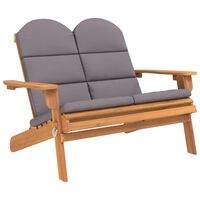 vidaXL Bancă de grădină Adirondack cu perne 126 cm, lemn masiv acacia