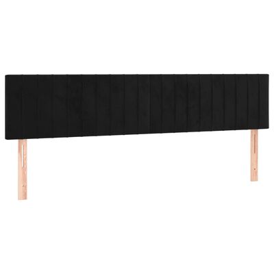 vidaXL Tăblie de pat cu LED, negru, 180x5x78/88 cm, catifea