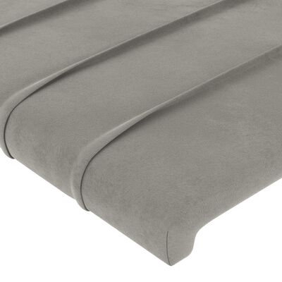 vidaXL Pat box spring cu saltea, gri deschis, 180x200 cm, catifea