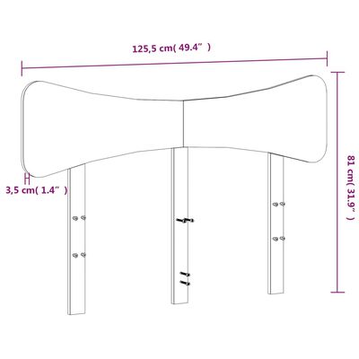 vidaXL Tăblie de pat, alb, 120 cm, lemn masiv de pin