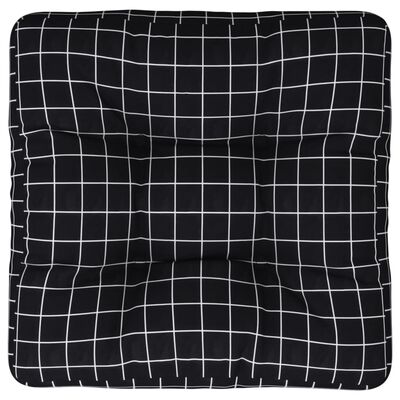 vidaXL Pernă paleți model careuri negru 60x61,5x10 cm, țesătură Oxford