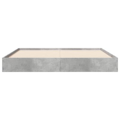 vidaXL Cadru de pat, gri beton, 140x190 cm, lemn prelucrat