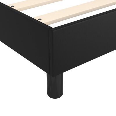 vidaXL Pat box spring cu saltea, negru, 80x200 cm, piele ecologică