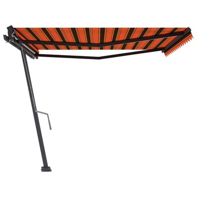 vidaXL Copertină retractabilă manual, portocaliu și maro, 450x350 cm