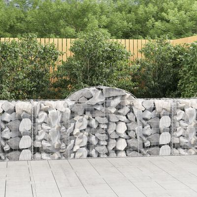 vidaXL Coșuri gabion arcuite 11 buc, 200x50x80/100 cm, fier galvanizat