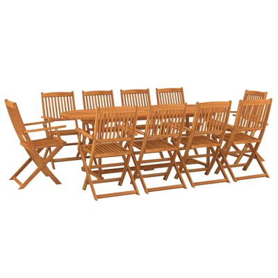 vidaXL Set mobilier de grădină 11 piese 220x90x75cm, lemn masiv acacia