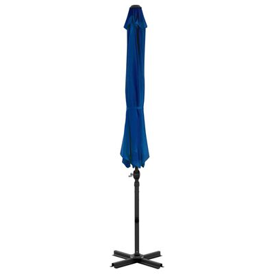 vidaXL Umbrelă suspendată cu stâlp aluminiu, albastru azuriu, 300 cm