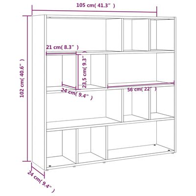 vidaXL Bibliotecă/Separator cameră, negru, 105x24x102 cm