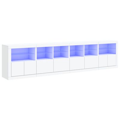 vidaXL Dulap cu lumini LED, alb, 283x37x67 cm