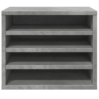 vidaXL Organizator birou, gri beton, 36x26x29,5 cm lemn prelucrat