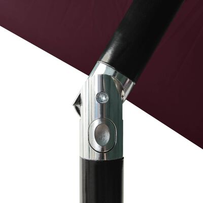 vidaXL Umbrelă de soare 3 niveluri, stâlp aluminiu, roșu bordo, 2 m