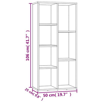 vidaXL Bibliotecă, stejar fumuriu, 50x25x106 cm