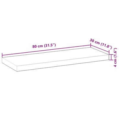 vidaXL Blat de masă 80x30x4 cm dreptunghiular lemn masiv de acacia