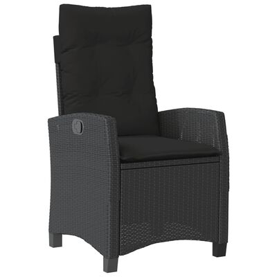 vidaXL Set mobilier de grădină cu perne, 5 piese, negru, poliratan