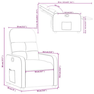 vidaXL Fotoliu rabatabil, gri închis, material textil