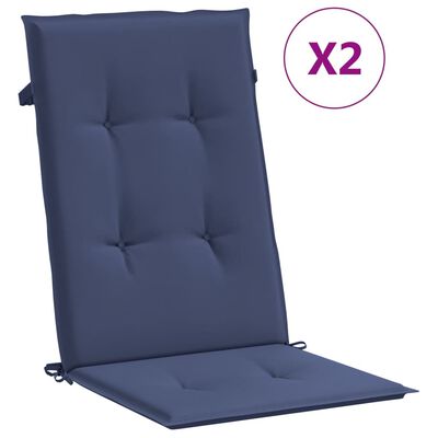 vidaXL Perne scaune cu spătar înalt, 2 buc., bleumarin, textil