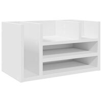 vidaXL Organizator de birou, alb, 44,5x24x25 cm, lemn prelucrat