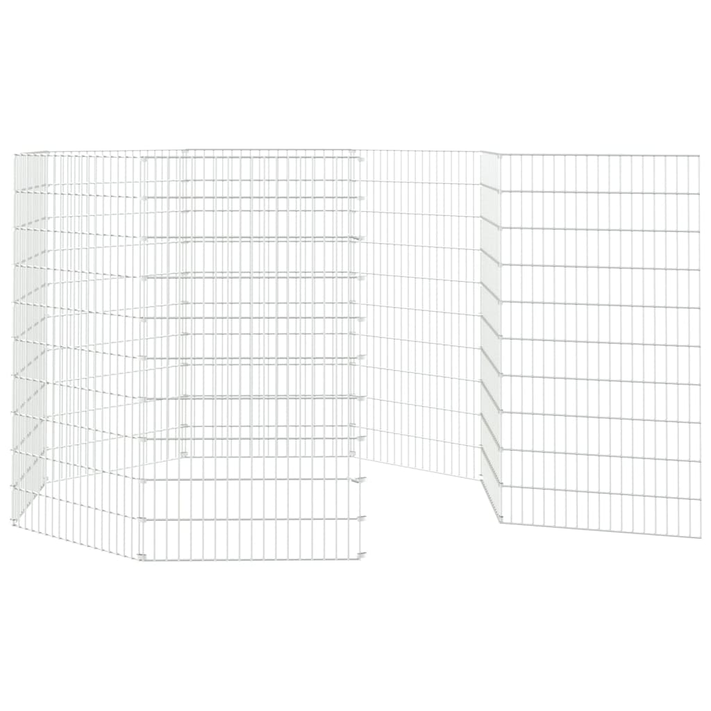 vidaXL Adăpost pentru animale cu 8 panouri, 54x100 cm, fier galvanizat