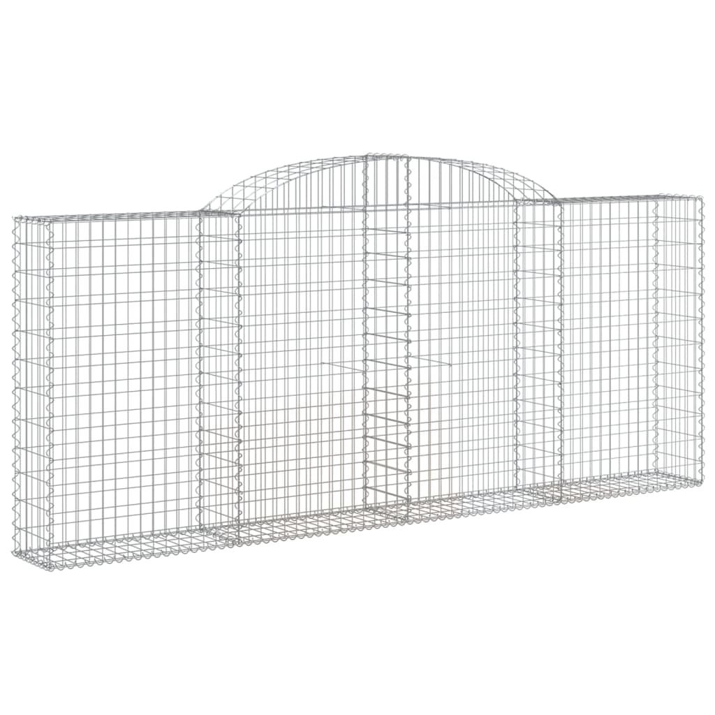 vidaXL Coșuri gabion arcuite 6 buc, 300x30x120/140 cm, fier galvanizat