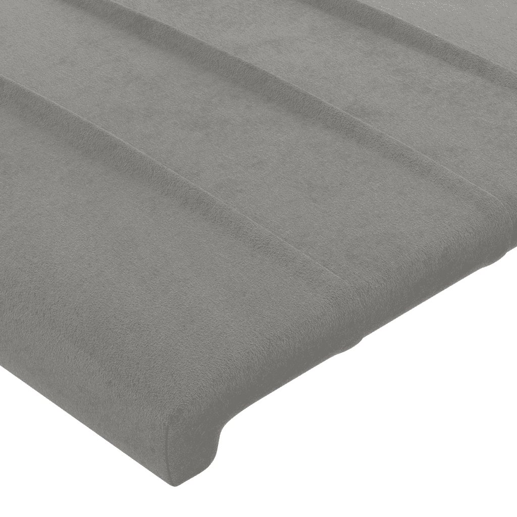 vidaXL Pat box spring cu saltea, gri deschis, 90x200 cm, catifea