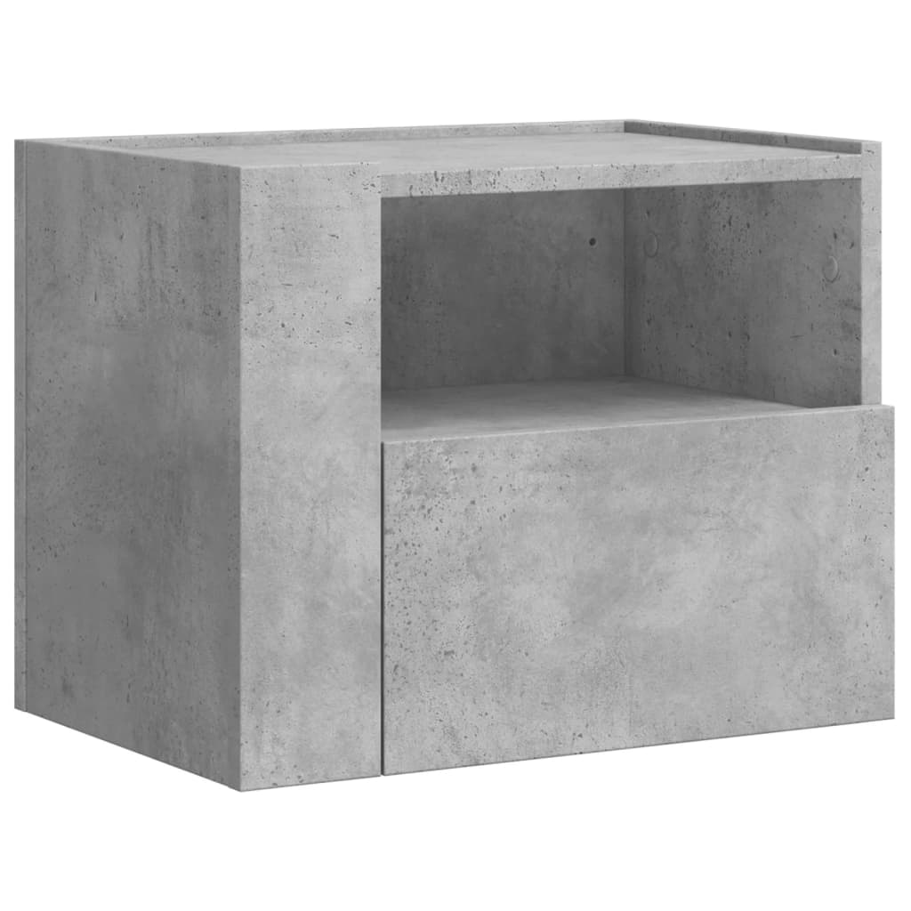 vidaXL Noptiere de perete, 2 buc., gri beton, 45x30x35 cm