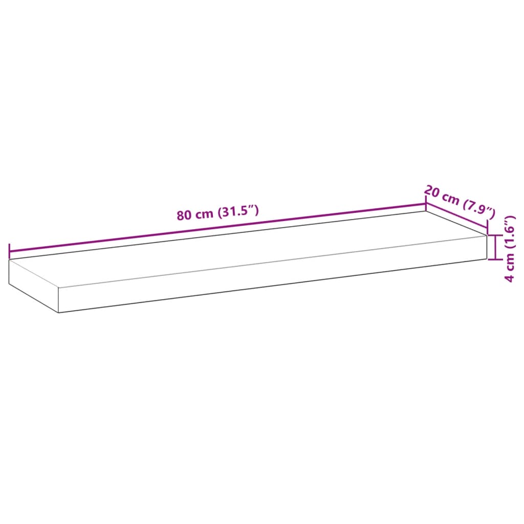 vidaXL Blat masă 80x20x4 cm lemn solid dreptunghiular de acacia