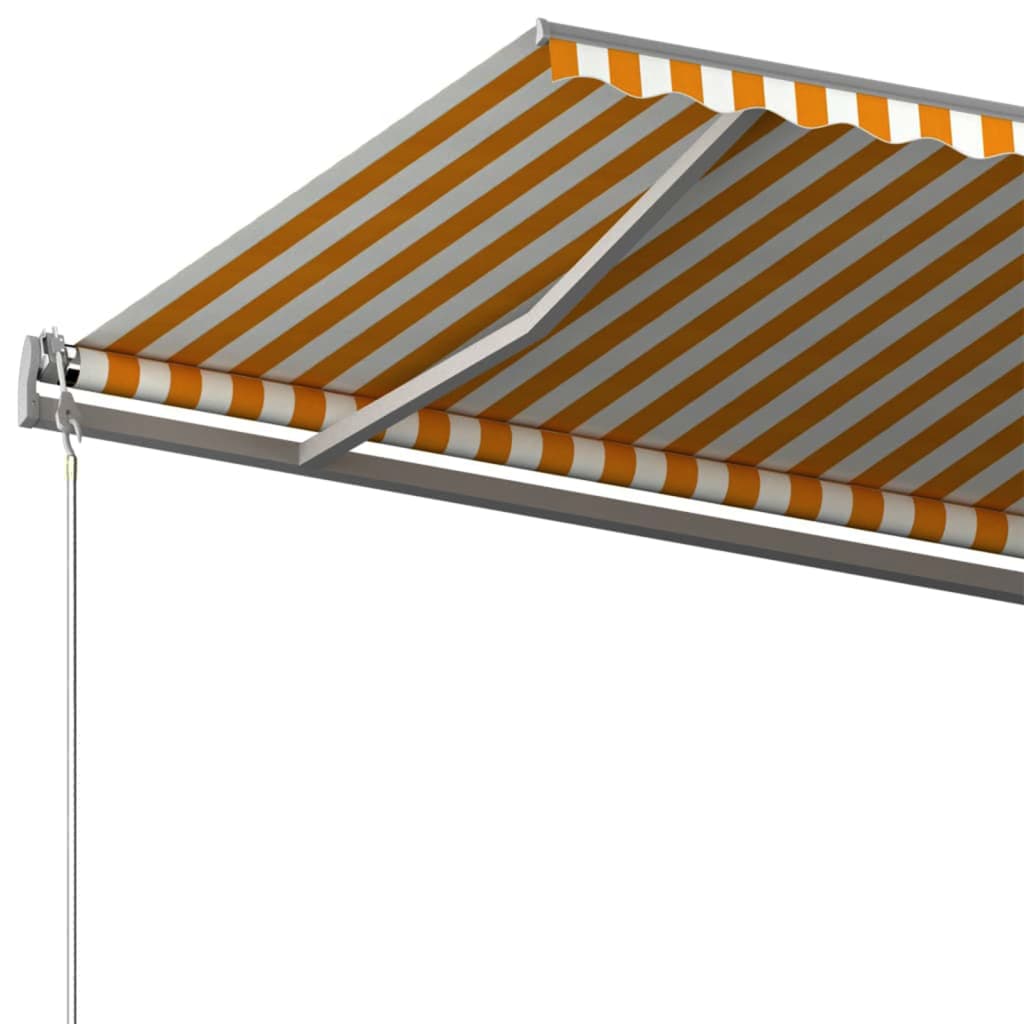 vidaXL Copertină autonomă retractabilă manual, galben&alb, 600x300 cm