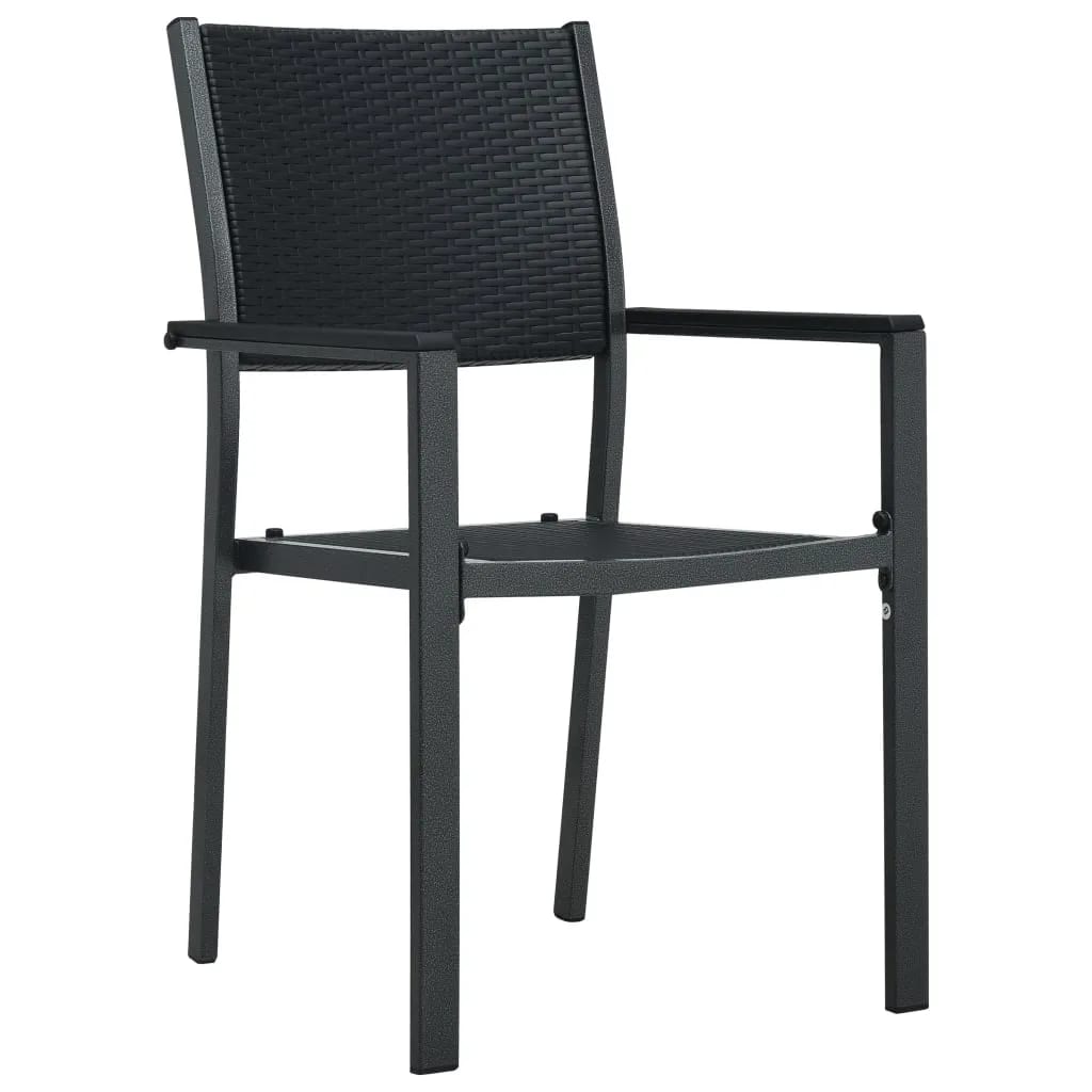 vidaXL Set mobilier de grădină, 9 piese, negru