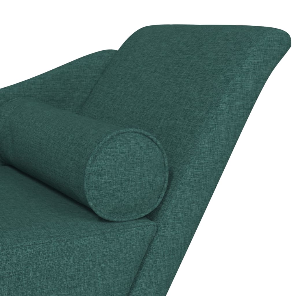 vidaXL Șezlong cu perne, verde închis, material textil