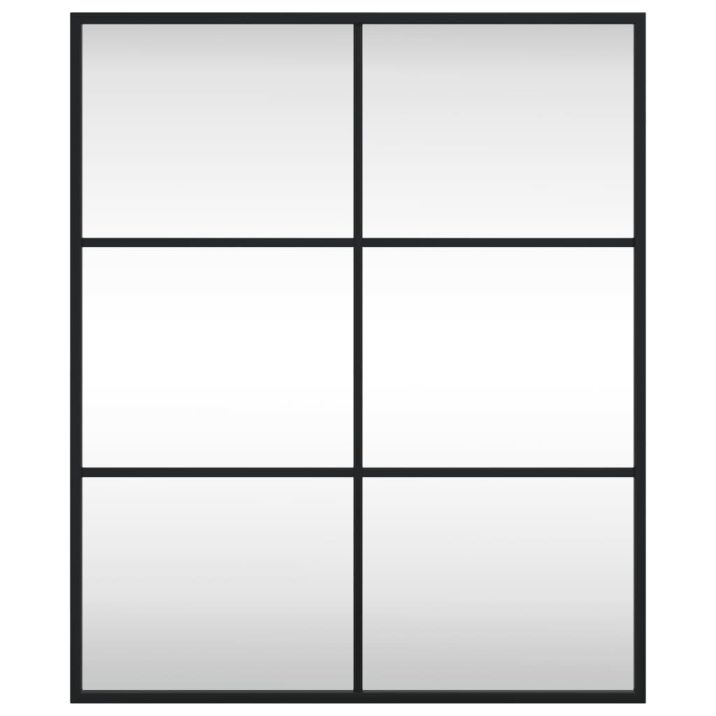 vidaXL Oglindă de perete, negru, 50x60 cm, dreptunghiulară, fier