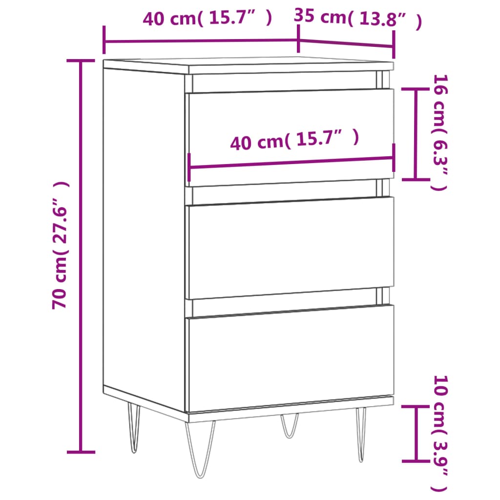 vidaXL Dulap, stejar sonoma, 40x35x70 cm, lemn prelucrat