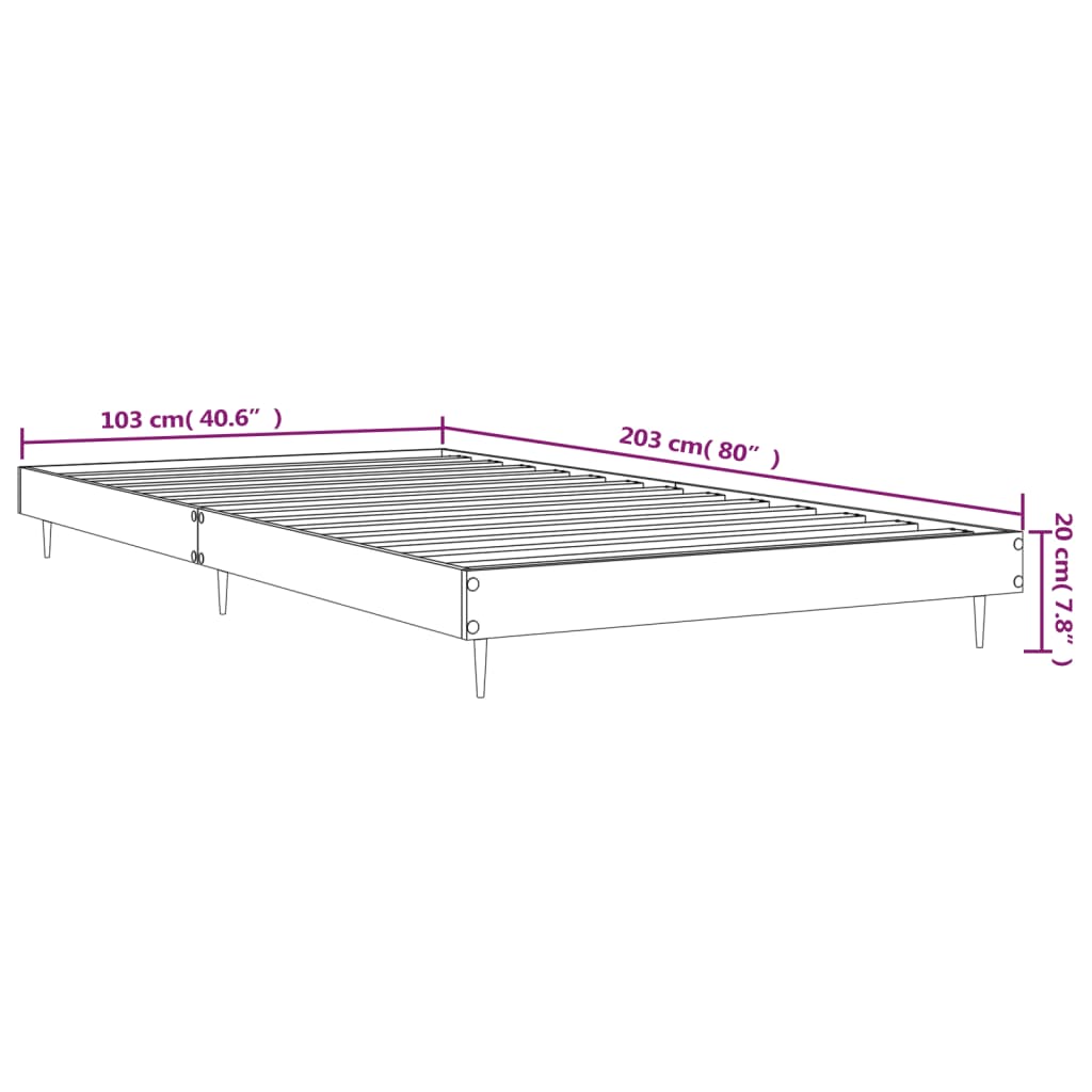 vidaXL Cadru pat fără saltea stejar maro 100x200 cm lemn prelucrat