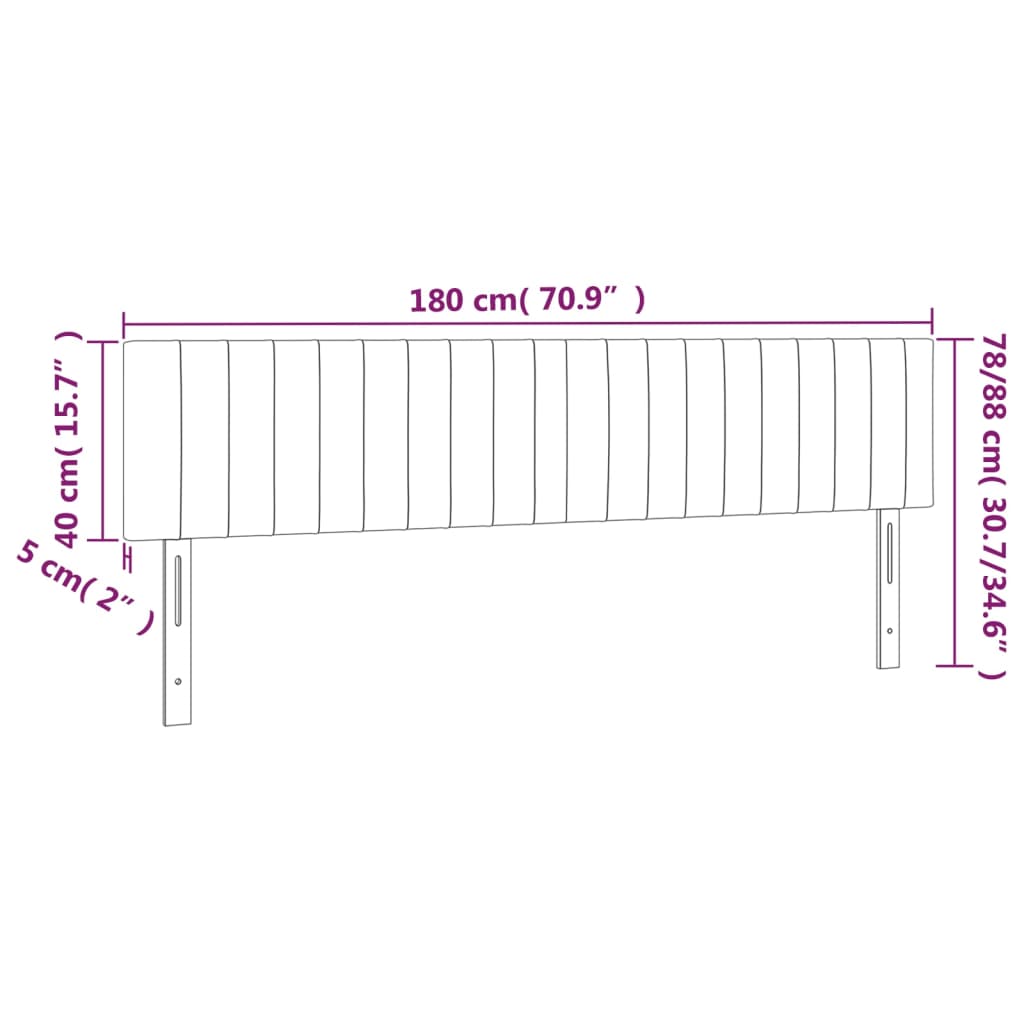 vidaXL Tăblie de pat cu LED, albastru, 180x5x78/88 cm, textil