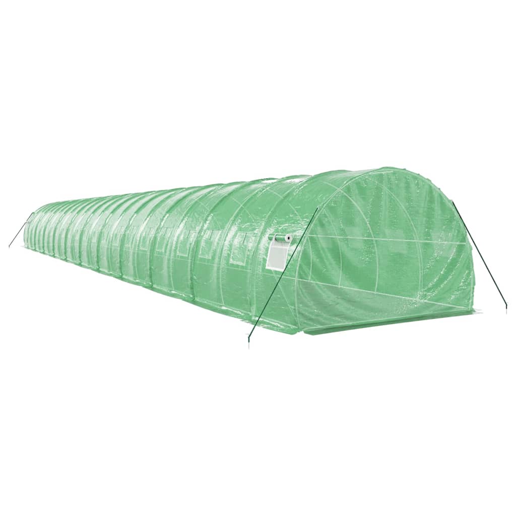 vidaXL Seră cu cadru din oțel, verde, 66 m², 22x3x2 m