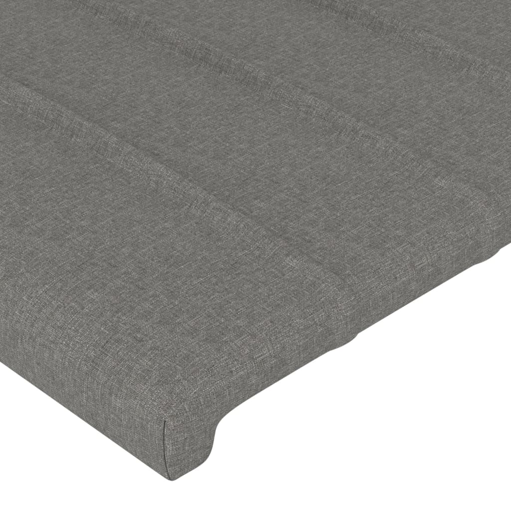 vidaXL Tăblie de pat cu LED, gri închis, 200x5x78/88 cm, textil