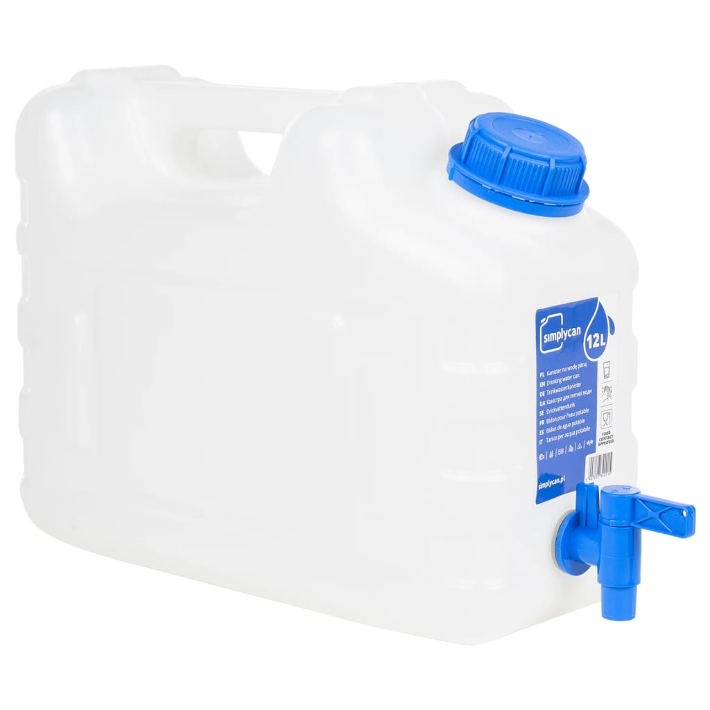 vidaXL Recipient de apă cu robinet, transparent, 10 L, plastic