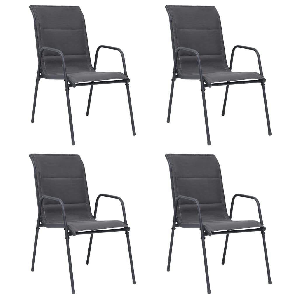 vidaXL Set mobilier de exterior, 5 piese, antracit, oțel