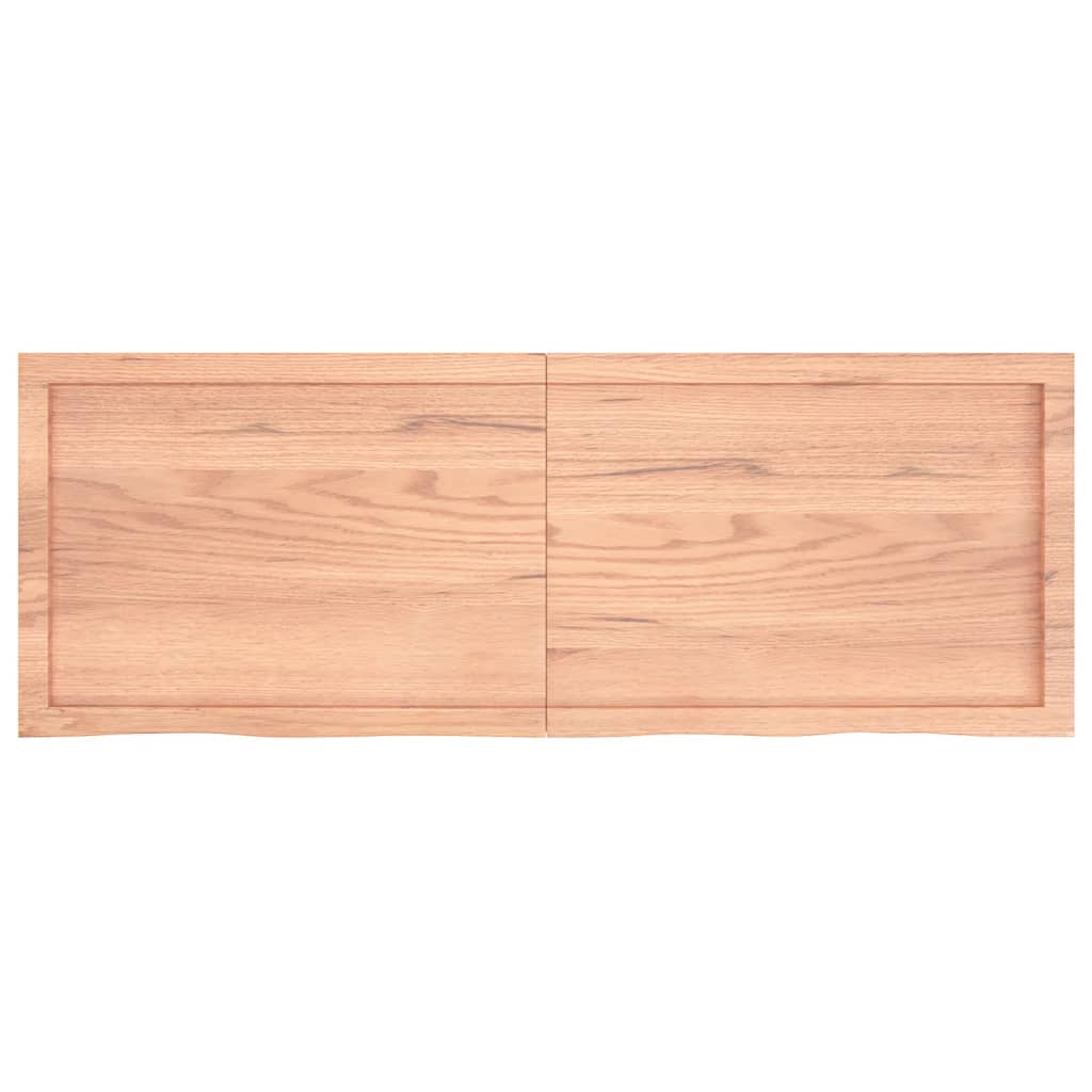 vidaXL Blat de baie, maro deschis, 140x50x(2-4) cm, lemn masiv tratat